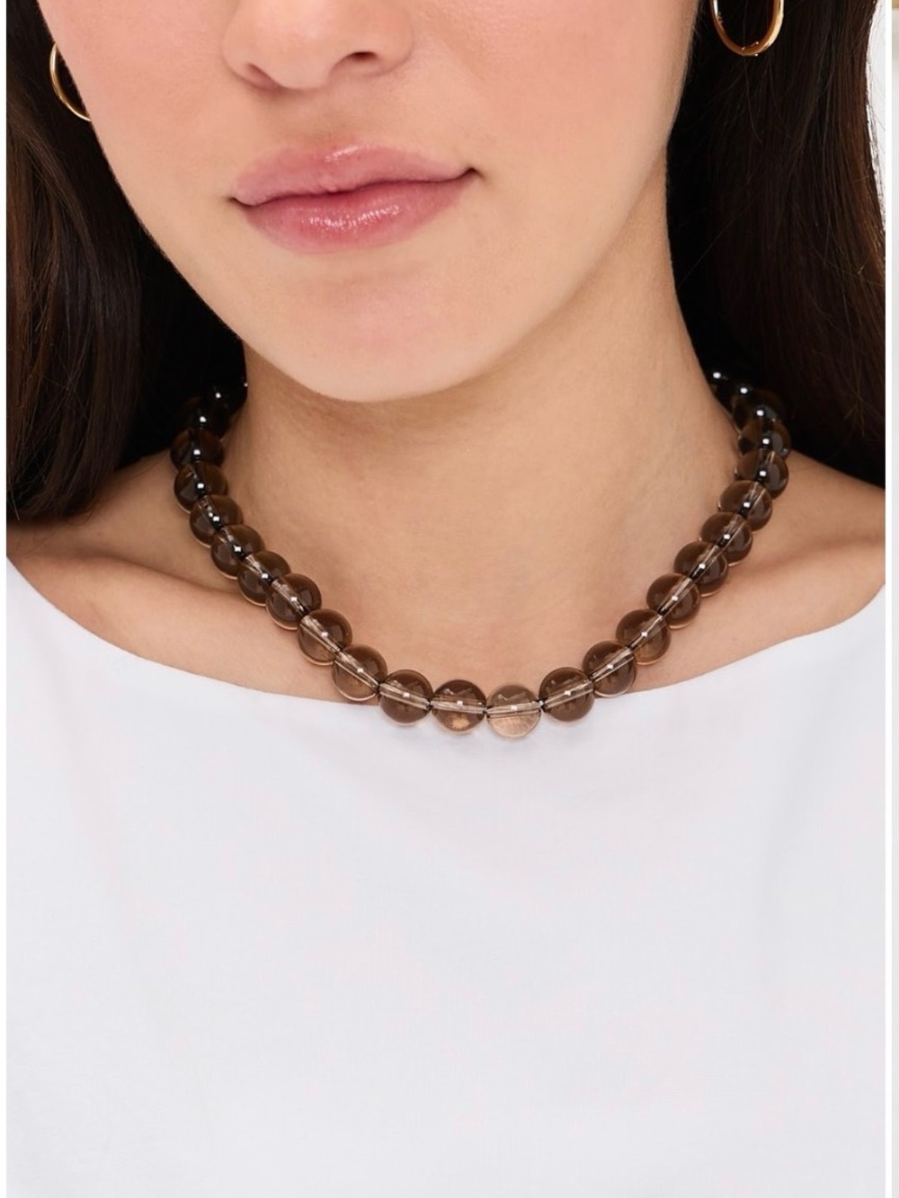 Mayamar Lucky Smoky Quartz Bead Necklace